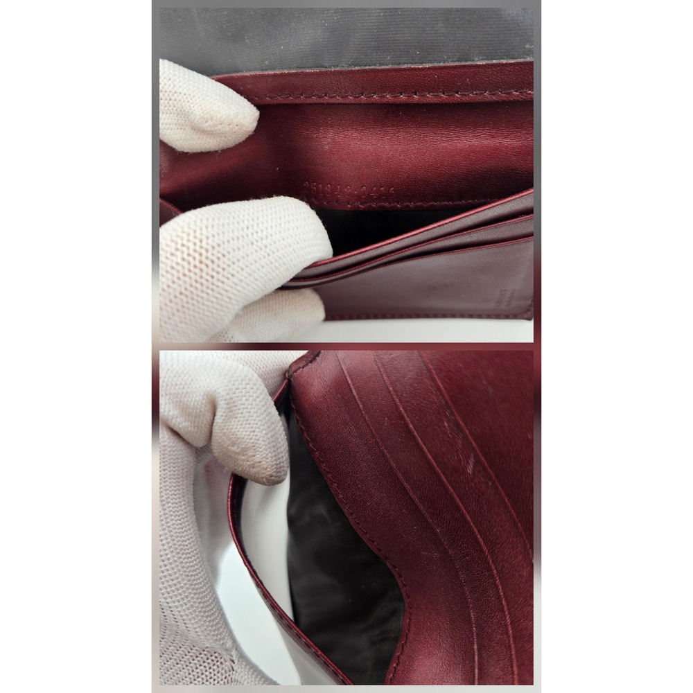 Gucci Microguccissima Burgundy Patent Leather Heart Logo Card Case Wallet 251848 - Picture 7 of 9